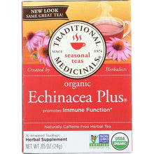 Load image into Gallery viewer, TRADITIONAL MEDICINALS: Organic Echinacea Plus Herbal Tea 16 Tea Bags, 0.85 oz