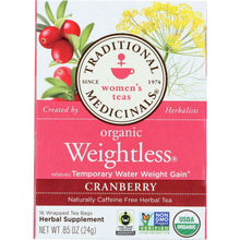 Load image into Gallery viewer, TRADITIONAL MEDICINALS: Organic Weightless Cranberry Herbal Tea 16 tea bags, 0.85 oz