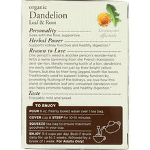 Load image into Gallery viewer, TRADITIONAL MEDICINALS: Organic Dandelion Leaf & Root Caffeine Free Herbal Tea 16 Tea Bags, 0.99 oz