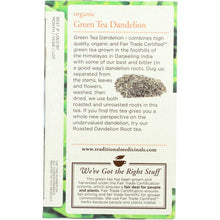 Load image into Gallery viewer, TRADITIONAL MEDICINALS: Organic Green Tea Dandelion 16 Tea Bags, 1.13 oz