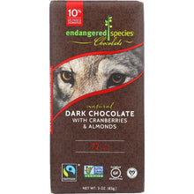 Load image into Gallery viewer, ENDANGERED SPECIES: Dark Chocolate Bar with Cranberries & Almonds, 3 oz