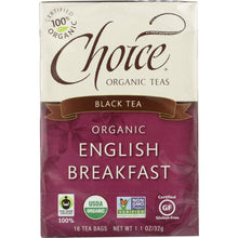 Load image into Gallery viewer, CHOICE TEA: Organic English Breakfast Tea, 16 bg