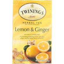 Load image into Gallery viewer, TWININGS OF LONDON: Herbal Lemon & Ginger Naturally Caffeine Free, 20 Tea Bags, 1.06 oz