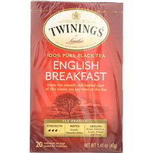 Load image into Gallery viewer, TWININGS OF LONDON: Classics English Breakfast Tea Medium Tea Strength 20 Tea Bags, 1.41 oz
