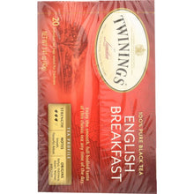 Load image into Gallery viewer, TWININGS OF LONDON: Classics English Breakfast Tea Medium Tea Strength 20 Tea Bags, 1.41 oz