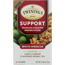 Load image into Gallery viewer, TWINING TEA: Support Lime & Ginger Herbal Tea, 18 bg