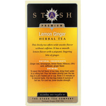 Load image into Gallery viewer, STASH TEA: Lemon Ginger Herbal Tea Caffeine Free 20 Tea Bags, 1.1 oz