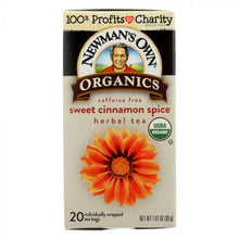 Load image into Gallery viewer, NEWMAN'S OWN ORGANICS: Sweet Cinnamon Spice Herbal Tea, 20 bg