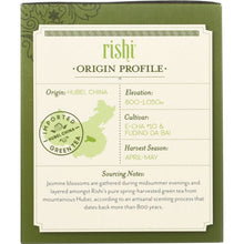 Load image into Gallery viewer, RISHI TEA: Jasmine Green Tea 15 Tea Bags, 42 gm