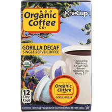 Load image into Gallery viewer, ORGANIC COFFEE CO: Gorilla Decaf Single Serve Coffee, 12 pcs