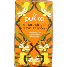 Load image into Gallery viewer, PUKKA HERBS: Lemon Ginger & Manuka Honey Herbal Tea, 20 bg
