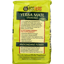 Load image into Gallery viewer, ECO TEAS: Yerba Mate Pure Leaf Loose Tea Green Energy Unsmoked, 16 oz
