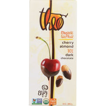 Load image into Gallery viewer, THEO CHOCOLATE: Organic 70% Dark Chocolate Bar Cherry and Almond, 3 oz
