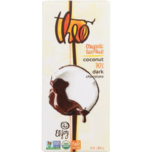 Load image into Gallery viewer, THEO CHOCOLATE: Organic 70 % Dark Chocolate With Toasted Coconut, 3 oz