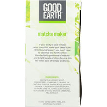 Load image into Gallery viewer, GOOD EARTH: Matcha Maker Green Tea, 18 bg
