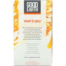 Load image into Gallery viewer, GOOD EARTH: Herbal &amp; Black Tea Blend Original Sweet And Spicy, 18 bg
