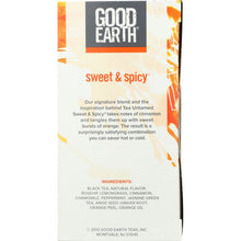 Load image into Gallery viewer, GOOD EARTH: Herbal &amp; Black Tea Blend Original Sweet And Spicy, 18 bg
