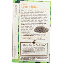 Load image into Gallery viewer, TRADITIONAL MEDICINALS: Organic Lemon Balm Caffeine Free Herbal Tea 16 Tea Bags, 0.85 oz
