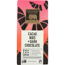 Load image into Gallery viewer, ENDANGERED SPECIES: Cacao Nibs Dark Chocolate Bar, 3 oz
