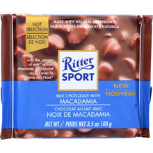 Load image into Gallery viewer, RITTER SPORT: Milk Chocolate w/ Macadamia Choco Bar, 3.5 oz
