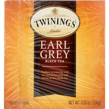 Load image into Gallery viewer, TWININGS OF LONDON: Tea Classics Light Flavour Strength Earl Grey Tea, 50 Tea Bags, 3.53 oz
