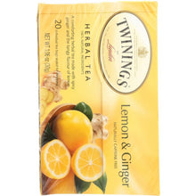 Load image into Gallery viewer, TWININGS OF LONDON: Herbal Lemon &amp; Ginger Naturally Caffeine Free, 20 Tea Bags, 1.06 oz
