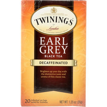 Load image into Gallery viewer, TWININGS OF LONDON: Classics Earl Grey Naturally Decaffeinated, 20 Tea Bags, 1.23 oz
