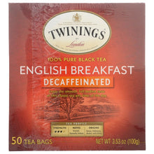 Load image into Gallery viewer, TWINING TEA: Decaffeinated English Breakfast Black Tea, 50 bg
