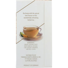 Load image into Gallery viewer, TWINING TEA: Support Lime &amp; Ginger Herbal Tea, 18 bg
