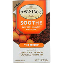 Load image into Gallery viewer, TWINING TEA: Soothe Orange &amp; Star Anise Herbal Tea with Turmeric, 18 bg
