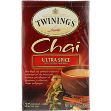 Load image into Gallery viewer, TWININGS OF LONDON: Tea Tea Chai Ultra Spice, 20 Tea Bags, 1.41 oz
