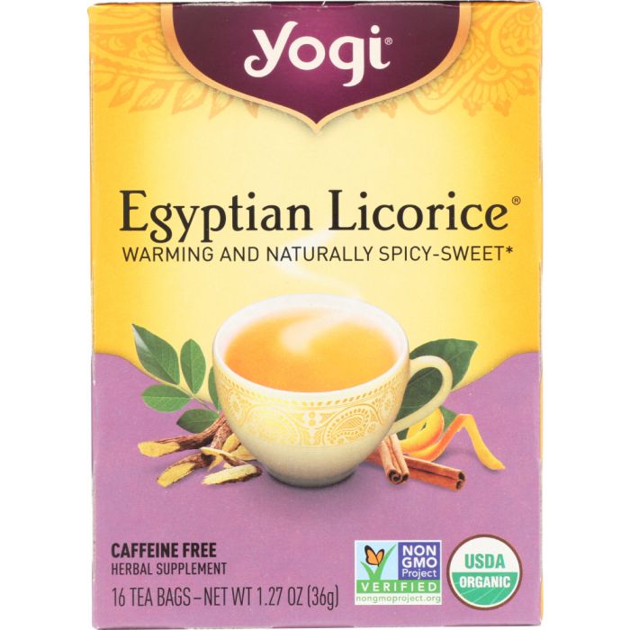 YOGI TEA: Organic Egyptian Licorice Caffeine Free, 16 Tea Bags