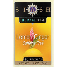 Load image into Gallery viewer, STASH TEA: Lemon Ginger Herbal Tea Caffeine Free 20 Tea Bags, 1.1 oz
