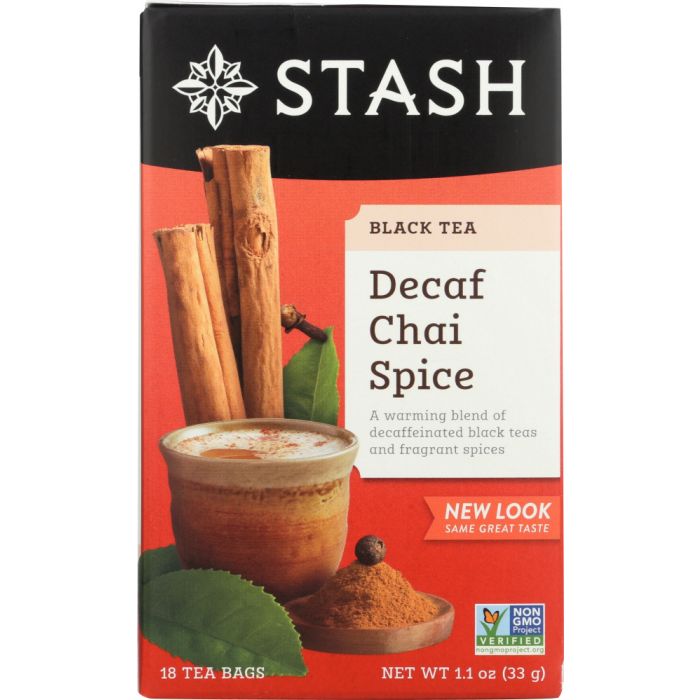 STASH TEA: Decaf Tea Chai Spice 18 Tea Bags, 1.1 oz