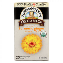 Load image into Gallery viewer, NEWMAN&#39;S OWN ORGANICS: Turmeric Ginger Herbal Tea, 20 bg
