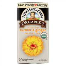 Load image into Gallery viewer, NEWMAN&#39;S OWN ORGANICS: Turmeric Ginger Herbal Tea, 20 bg
