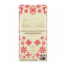 Load image into Gallery viewer, DIVINE CHOCOLATE: White Chocolate Bar with Strawberries, 3 oz
