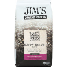 Load image into Gallery viewer, JIMS ORGANIC COFFEE: Organic Happy House Blend Whole Bean Coffee, 12 oz
