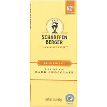 Load image into Gallery viewer, SCHARFFEN BERGER: 62% Semisweet Chocolate Bar Dark Chocolate, 3 oz
