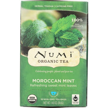 Load image into Gallery viewer, NUMI TEAS: Organic Moroccan Mint Herbal Tea, 18 bg
