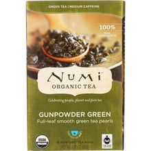 Load image into Gallery viewer, NUMI TEAS: Organic Gunpowder Green Tea, 18 bg
