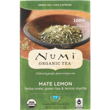 Load image into Gallery viewer, NUMI TEAS: Mate Lemon Myrtle Green Tea, 18 bg
