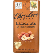 Load image into Gallery viewer, CHOCOLOVE: Hazelnuts In Milk Chocolate Bar, 3.2 oz
