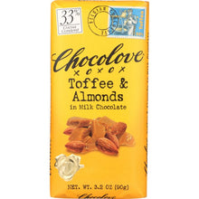 Load image into Gallery viewer, CHOCOLOVE: Toffee &amp; Almonds In White Chocolate, 3.2 oz
