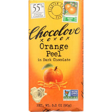 Load image into Gallery viewer, CHOCOLOVE: Orange Peel In Dark Chocolate Bar, 3.2 oz
