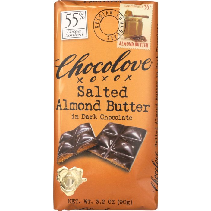 CHOCOLOVE: Dark Chocolate Bar Almond Butter, 3.2 oz