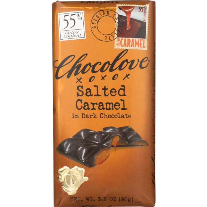 CHOCOLOVE: Dark Chocolate Caramel Bar, 3.2 oz