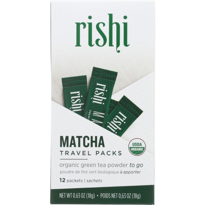 RISHI TEA: Matcha Tea Powder Travel Packs, 18 gm