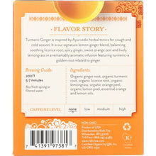 Load image into Gallery viewer, RISHI TEA: Turmeric Ginger Tea 15 Tea Bags, 49.5 gm
