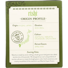 Load image into Gallery viewer, RISHI TEA: Matcha Super Green Tea 15 Tea Bags, 40.5 gm
